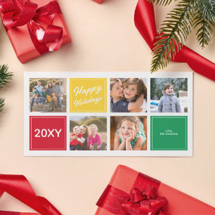 Happy Holidays Fun Colorful 5 Collage Foto Card Feiertagskarte