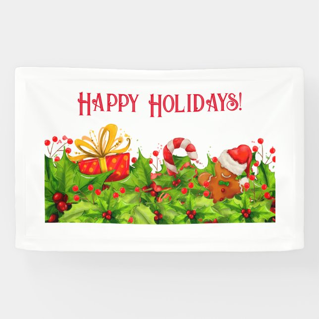 Happy Holidays Fun Weihnachtsbanner Banner (Horizontal)