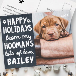Happy Holidays Funny Modern Pet Custom Foto Feiertagspostkarte