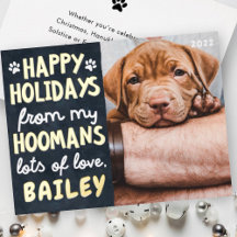 Happy Holidays Funny Modern Pet Custom Foto