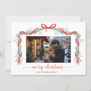 Happy Holidays Garland Bell Foto Weihnachtskarte Feiertagskarte