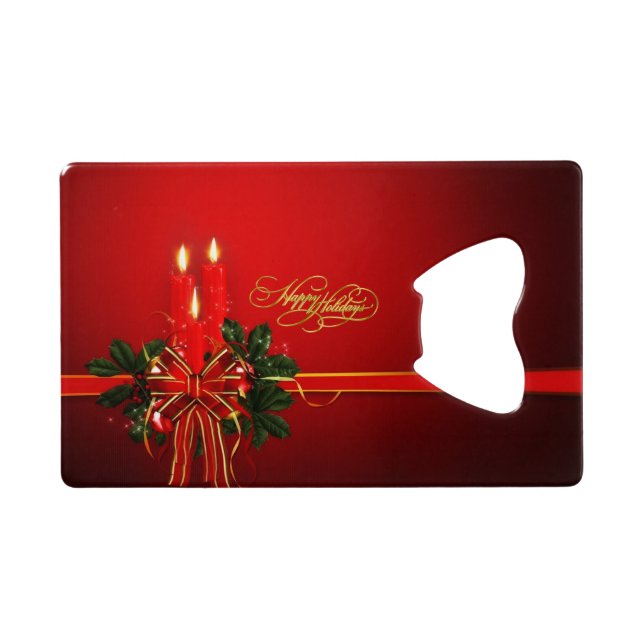 Happy Holidays Geldbeutel Flaschenöffner (Rückseite Horizontal)