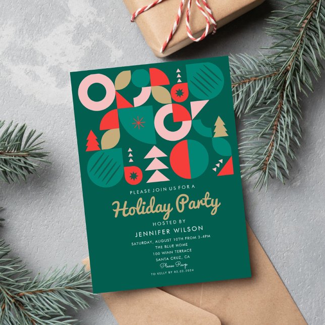 Happy Holidays Geometrie Whimsical Holiday Party Einladung (Von Creator hochgeladen)