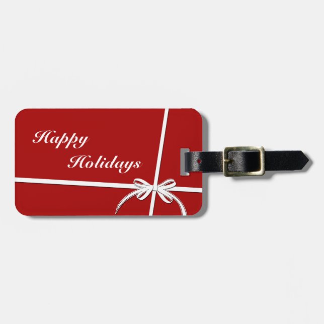 Happy Holidays Gepäckanhänger (Vorderseite horizontal)