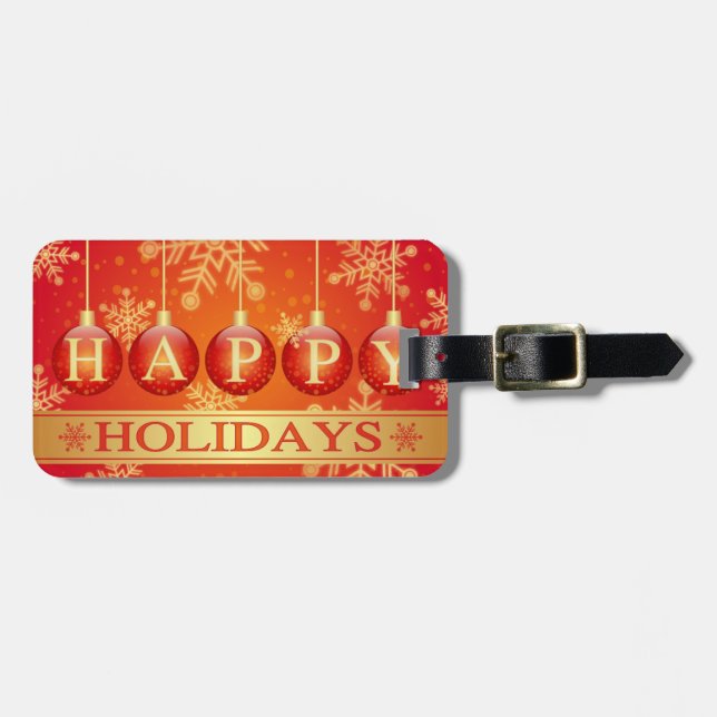 HAPPY HOLIDAYS GEPÄCKANHÄNGER (Vorderseite horizontal)