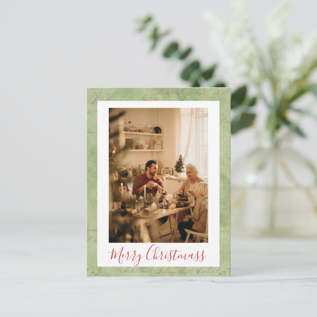 Happy Holidays Gerahmtes Foto Frohe Weihnachten Postkarte (Stehend Vorderseite)