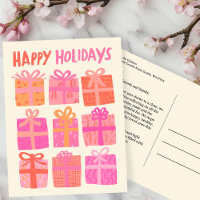 HAPPY HOLIDAYS Geschenke präsentiert Weihnachten C