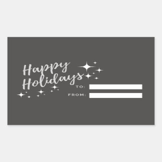 Happy Holidays Geschenksticker Rechteckiger Aufkleber