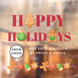 Happy Holidays Gingerbread Cookies Fenster Klammer Fensteraufkleber