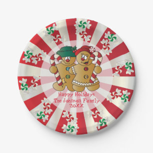 Happy Holidays Gingerbread Couple DIY Text Pappteller