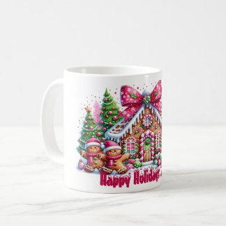 Happy Holidays Gingerbread House Christmas Mug Kaffeetasse