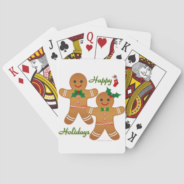 Happy Holidays Gingerbread Man Boy Girl Spielkarten (Rückseite)