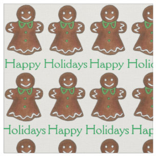Happy Holidays Gingerbrot Cookie Weihnachten Lecke Stoff
