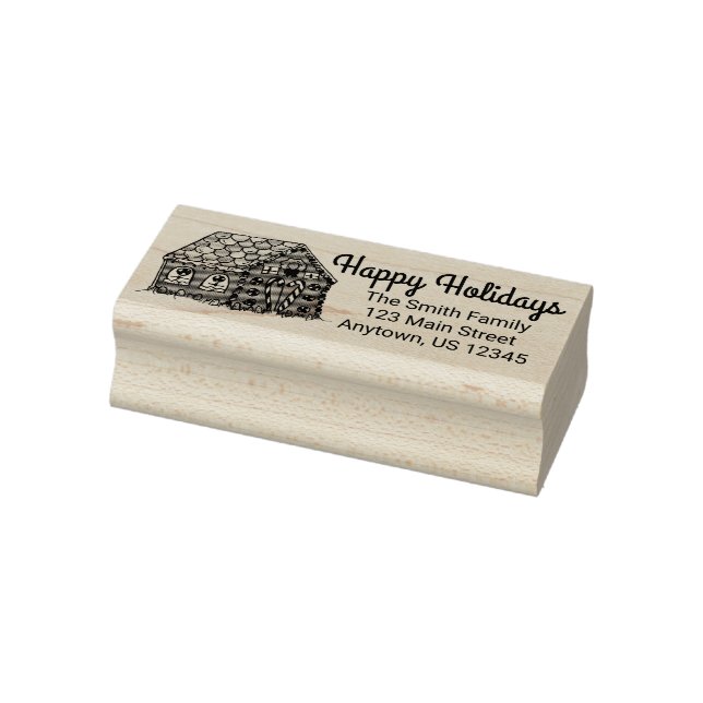 Happy Holidays Gingerbrot Weihnachten Weihnachtsan Gummistempel (Stempel)