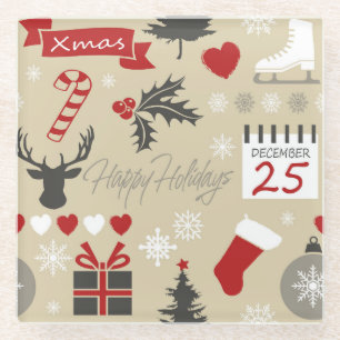 Happy Holidays Glasuntersetzer