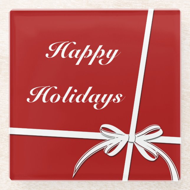 Happy Holidays Glasuntersetzer (Vorderseite)