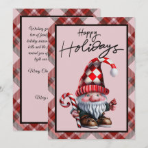 Happy Holidays Gnome mit Candy Cane Weihnachten