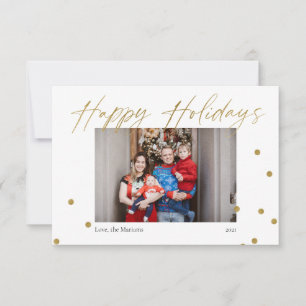 Happy Holidays Gold Spaß Confetti Moderne Postkart
