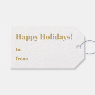 Happy Holidays Gold und Weiß von minimalistisch Geschenkanhänger