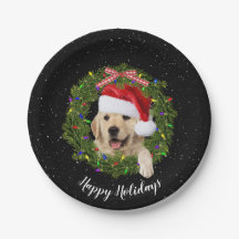Happy Holidays golden retriever