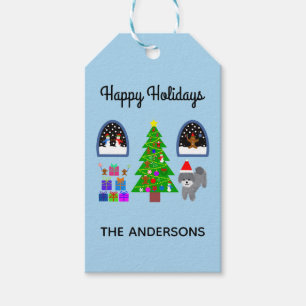 Happy Holidays Gray Poodle Christmas #4 Geschenk T Geschenkanhänger