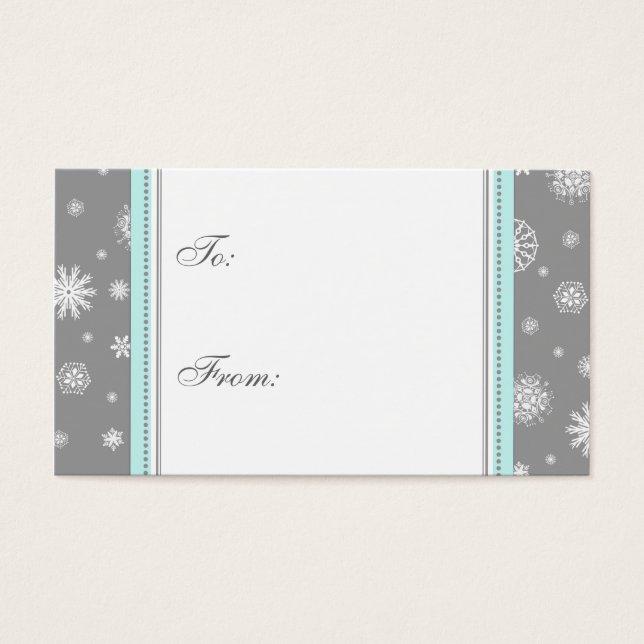 Happy Holidays Gray Snowflakes Gift Tags (Vorderseite)