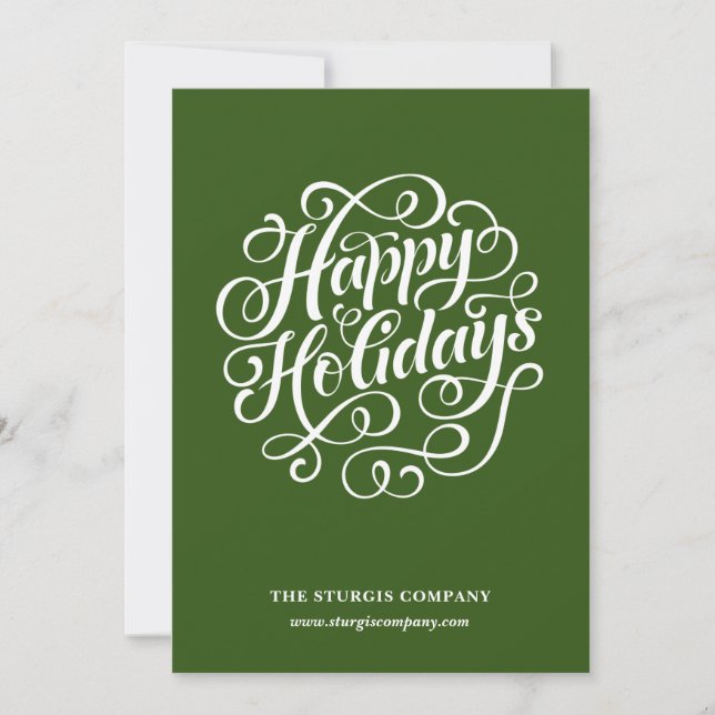 Happy Holidays Green Company Ferienkarte Einladung (Vorderseite)