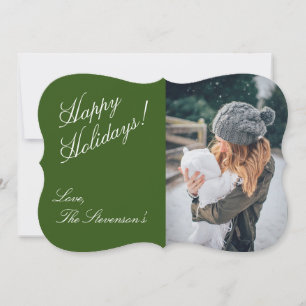 Happy Holidays Green Foto Script Weihnachten