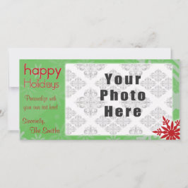 Happy Holidays Green/Red Snowflake Thema Feiertagskarte