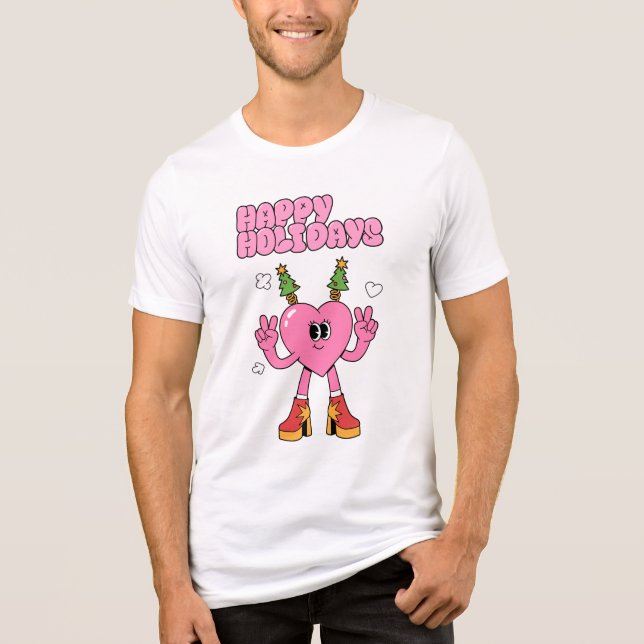 Happy Holidays - Groovy Heart of the Season Tri-Blend Shirt (Vorderseite)