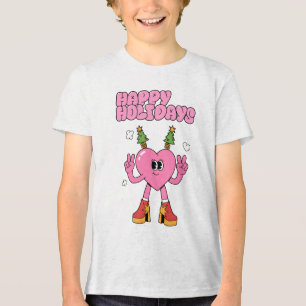 Happy Holidays - Groovy Heart of the Season Tri-Blend Shirt