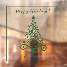 Happy Holidays Grüne Weihnachtsbaumdekoration Fensteraufkleber