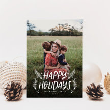 Happy Holidays Handgezeichnetes Pine Berries Foto