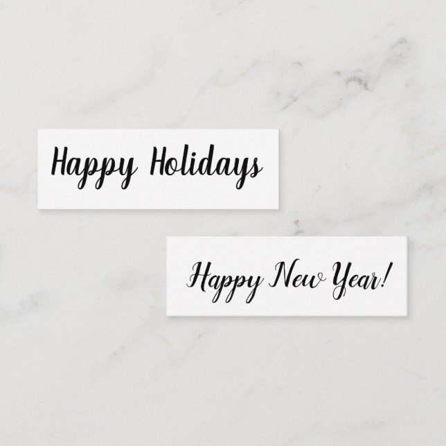Happy Holidays/ Happy New Year Mini Business Card Mini Visitenkarte (Vorne/Hinten)