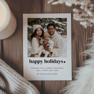 Happy Holidays Heart Foto Feiertagskarte