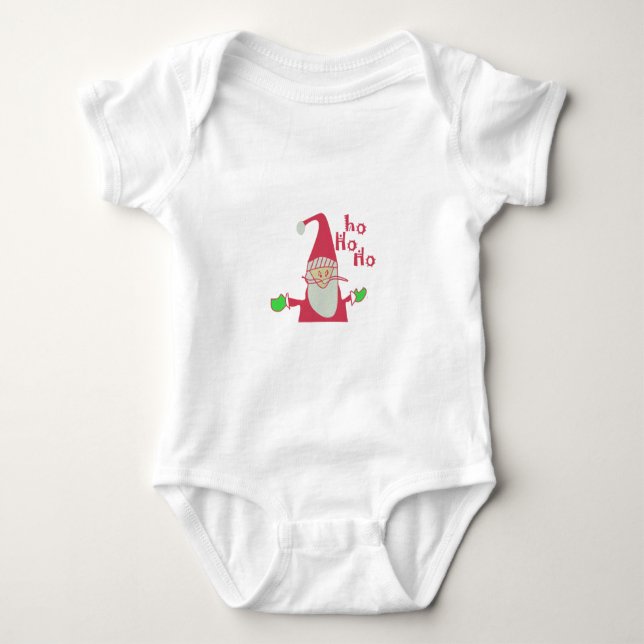 Happy Holidays Ho Ho Ho Frohe Weihnachten Baby Strampler (Vorderseite)