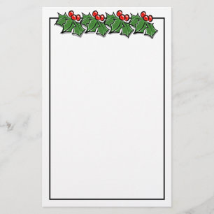 Happy Holidays Holly Sprigs, Weihnachtsgrün Briefpapier