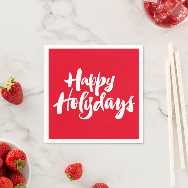 Happy Holidays Holydays Religious Christmas Red Serviette (Beispiel)