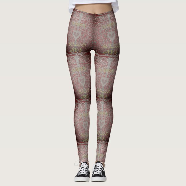 Happy Holidays I Liebe von Kopf bis Fuß Leggings (Vorderseite)