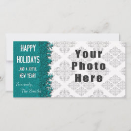 Happy Holidays Ice Blue Snowflake Feiertagskarte