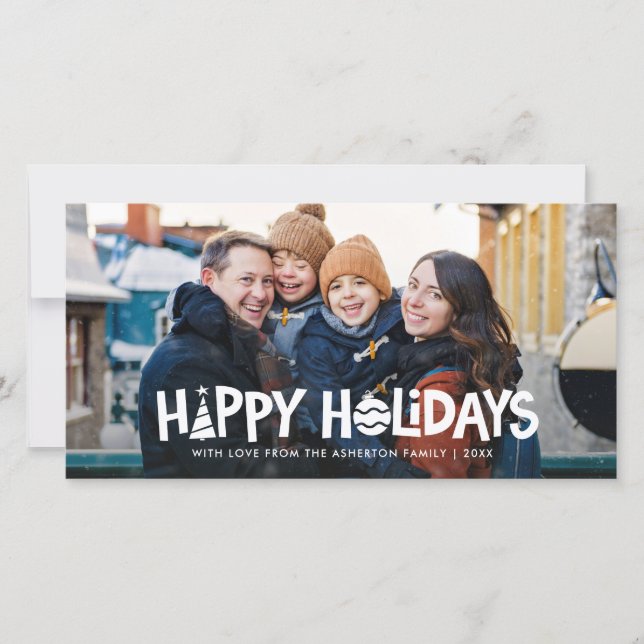 Happy Holidays illustrations carte photo horizonta (Devant)