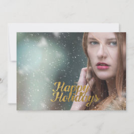 Happy Holidays Imitate Gold Script Feiertagskarte