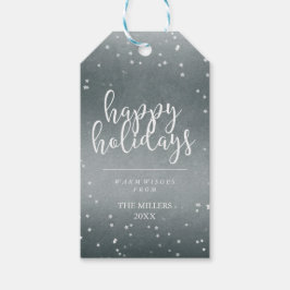 Happy Holidays | Imitate Silberfolie und Sterne Geschenkanhänger