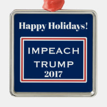 Happy Holidays Impeach Trump Red White Template