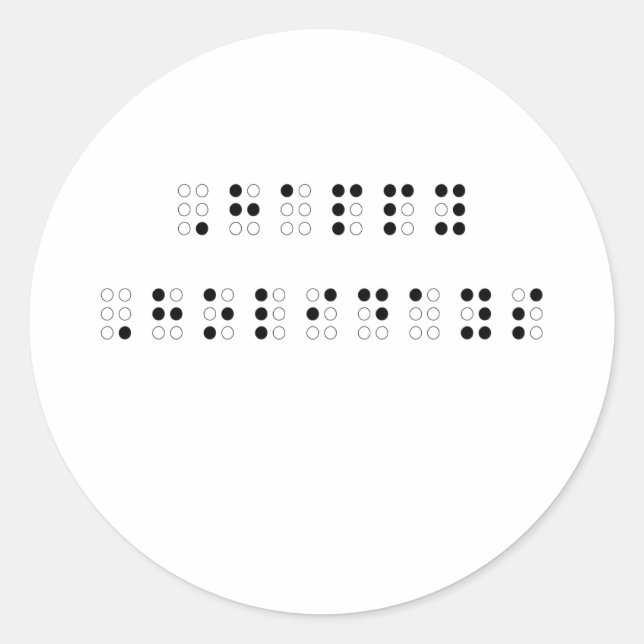 Happy Holidays in Braille Runder Aufkleber (Vorderseite)