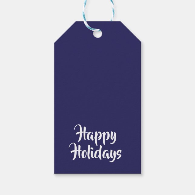 Happy Holidays Indigo Blue #26235C Geschenkanhänger (Vorderseite)