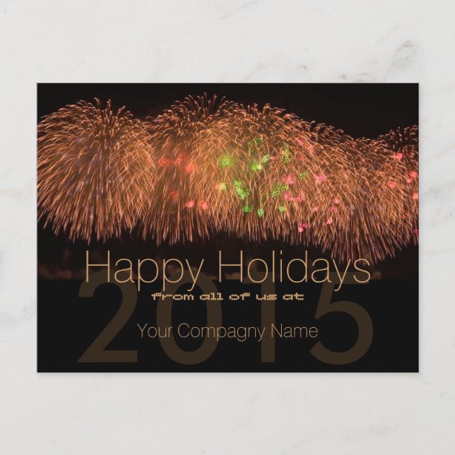 Happy Holidays Individuell gestaltbare Corporate P Postkarte (Vorderseite)