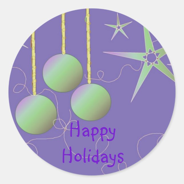 Happy Holidays Iridescent Designs Runder Aufkleber (Vorderseite)