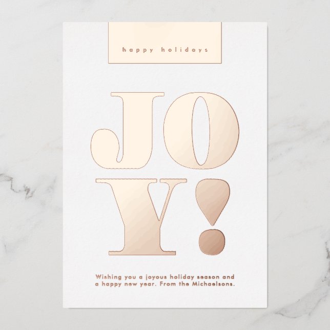 HAPPY HOLIDAYS Joy Folien Feiertagskarte (Vorderseite)