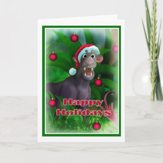 Happy Holidays Jungle Style 003 Feiertagskarte (Vorderseite)